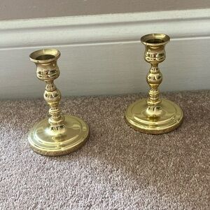 Baldwin gold brass candle holders